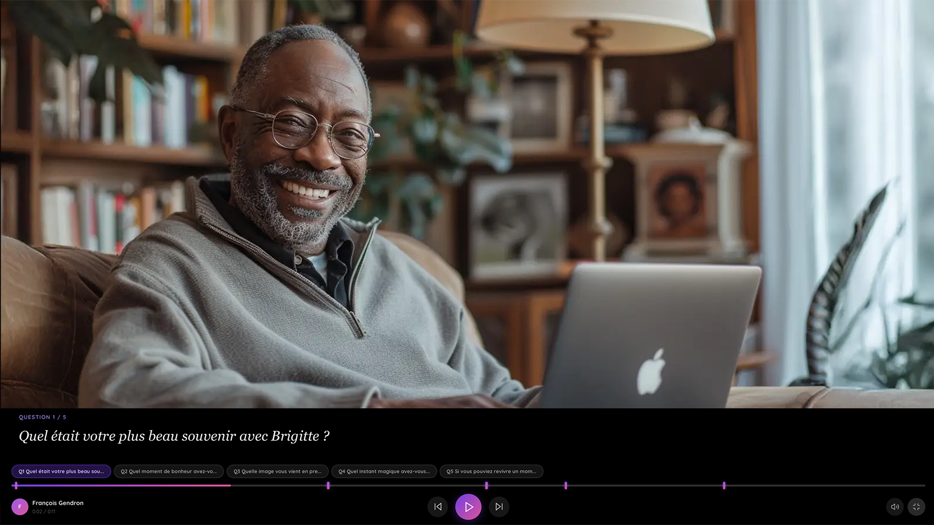 Interface de réponse Your Memory
